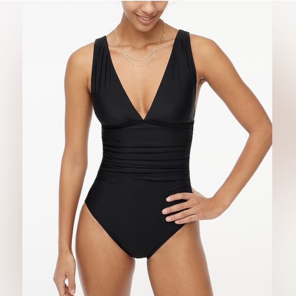 J.Crew ruched one piece swimsuit, size L, new